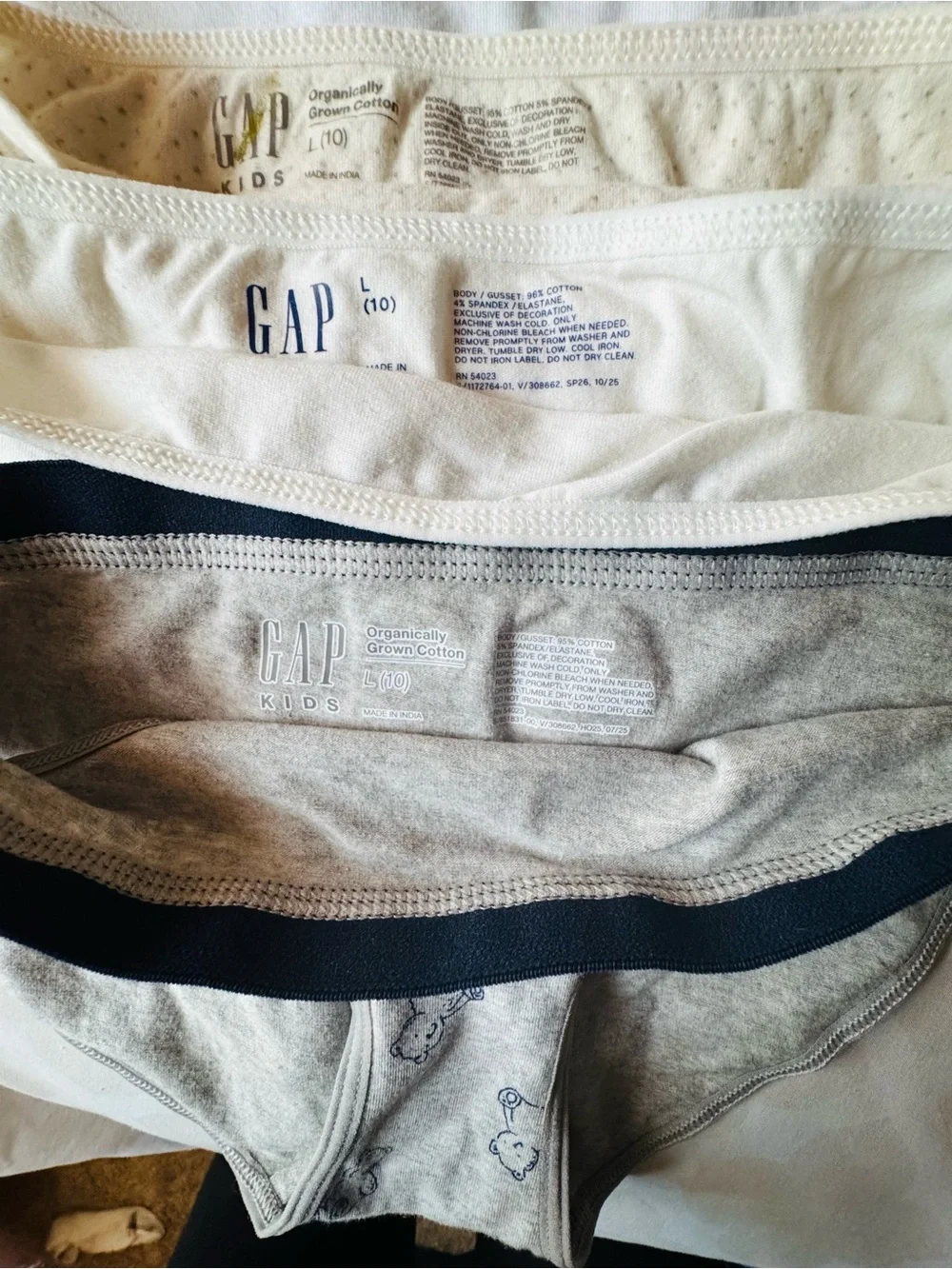 Kids Cotton Briefs - Grey, White & Cream - 5-Pack